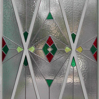 GEOMETRIC STAINED GLASS IN THE CUBIST STYLE, 85x170 cm, 2010