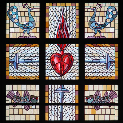 14 WINDOWS IN TOTAL, WITH STAINED GLASS CREATED BASED ON THE DESIGNS BY KAREL SVOLINSKÝ,  1941 (RESTORED 2010/2011)