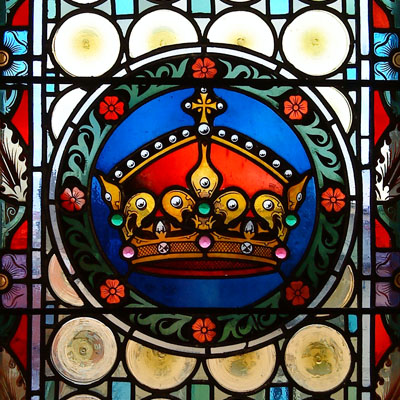 STAINED GLASS FROM THE POWDER TOWER, PRAGUE 1, 80’S OF THE 19TH CENTURY, CONTINUOUSLY RESTORED 2002/2012