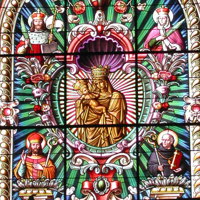 STAINED GLASS FROM THE PILGRIMAGE CHURCH OF THE ASSUMPTION OF VIRGIN MARY IN STARÁ BOLESLAV, UNDATED, RESTORED 2003